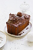 Chestnut cake with chocolate icing for Christmas