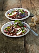 Roast beef salad with apple and cranberries