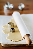 Rolled-out biscuit dough