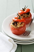 Tomatoes stuffed with mushroom risotto