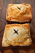 Puff pastry slices filled with beef steak (England)