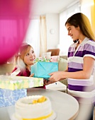 Two girls celebrating birthday