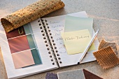 Notebook and color samples