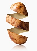 Potato peel in potato shape, studio shot