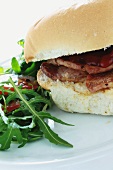 Bacon and rocket salad roll