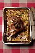 Leg of lamb with beans