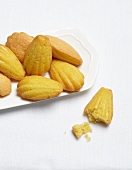 Madeleines, one with a bit taken out of it