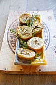 Oven-baked potatoes with rosemary