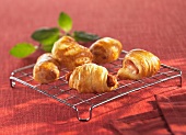 Savoury filled puff pastry rolls