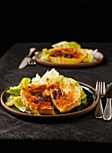 Apple tart with Camembert and lettuce