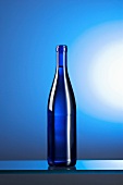 A blue water bottle
