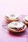 Redcurrant tartlets topped with meringue