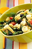 Pasta salad with asparagus and olives