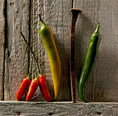 Chilli peppers and a rusty nail