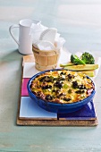 Broccoli and courgette quiche with cheese