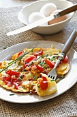 A farmer's breakfast with tomatoes