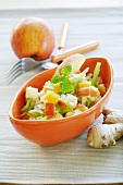 Bulgur salad with apples, dried apricots and celery