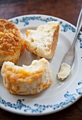 Fresh scones with butter