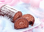 Chocolate Swiss roll for Easter