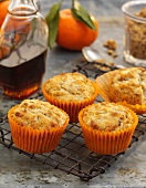 Mandarin and muesli muffins with maple syrup