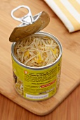 Bean sprouts in a tin