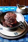 Chocolate cookies with walnuts