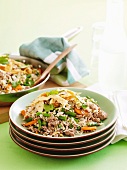 Fried rice with minced meat and vegetables