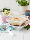 Trifle with raspberries and sherry