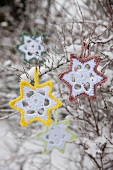 Hand-crocheted Christmas stars