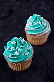 Cupcakes topped with mint icing