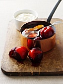 Poached plums with quark