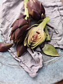 An arrangement of artichokes