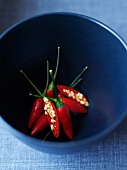 Fresh chilli peppers in a bowl