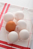 Eggs in an egg box