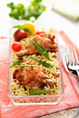 Sliced Chicken and Tabouleh with Salad