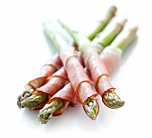 Asparagus wrapped in ham (no background)