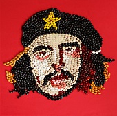 The face of Che Guevara made using jelly beans