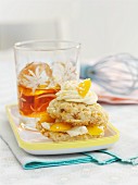 A peach and coconut whoopie pie
