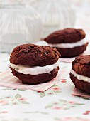 Red Velvet whoopie pies with marshmallow creme