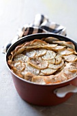 Potato casserole in a saucepan