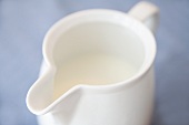Milk in a small jug (close-up)