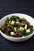 Wakame salad with cucumber, chillies and sesame seeds (Japan)