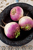 Three Whole Turnips in a Bowl