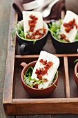 Quark terrine with sun-dried tomatoes and rocket