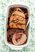 Stuffed roast pork with olives