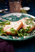 Salmon terrine with dill and rocket