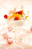 Vanilla mousse with fruits (Christmassy)