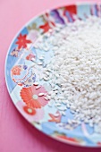 A heap of short-grain rice on a plate