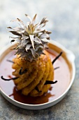 Fried pineapple with vanilla pods