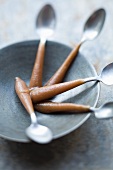 Spoon handles coated in sweet chestnut cream